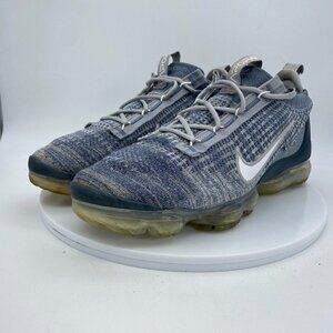Nike Air Vapormax 2021 Flyknit Armory Blue White Gray Men Shoes DH4084-400 Sz 10